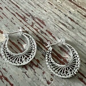 Silver Tone Hoop Earrings